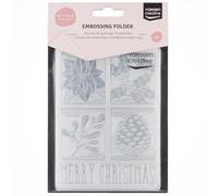 Vaessen Creative Cartella per Goffratura Blocchi di Natale 14,6 x 10,7 cm - Cartella per Embossing per Biglietti, Scrapbooking, Journaling - Riutilizzabile, Risultati Precisi, Per Macchine da Taglio