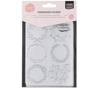 Vaessen Creative Cartella per Goffratura Ghirlande 14,6 x 10,7 cm - Cartella per Embossing per Biglietti, Scrapbooking, Journaling - Riutilizzabile, Risultati Precisi, Per Macchine da Taglio