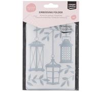 Vaessen Creative Cartella per Goffratura Lanterne sull'Albero 14,6 x 10,7 cm - Cartella per Embossing per Biglietti, Scrapbooking, Journaling - Riutilizzabile, Per Macchine da Taglio