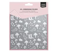 Vaessen Creative Embossing 3D-Funghi 15 x 15 cm-Cartelle per Goffratura-Ideale per Fai da Te Autunnale e Halloween, DIY, Biglietti, Artigianato, Scrapbooking e Journaling, Transparente, 15 x 15cm