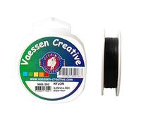 Vaessen Creative Filo di nylon nero, 0,25 mm x 50 m, non elastico, tinta unita, resistente agli strappi, ideale per cucito, ricamo, trapuntatura, creazione di gioielli, decorazioni da appendere