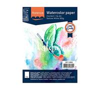Vaessen Creative Florence Carta per Acquerello A5, Bianco, 300 g/mq, qualità Belle Arti, Grana Grossa, 15 Fogli per Pittura, Handlettering, Progetti Artistici e Altro Ancora, Tela, Blanco, unità