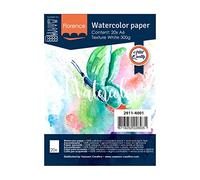 Vaessen Creative Florence Carta per Acquerello A6, Bianco, 300 g/mq, qualità Belle Arti, Grana Grossa, 20 Fogli per Pittura, Handlettering, Progetti Artistici e Altro Ancora, Tela, Blanco, unità