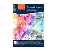 Vaessen Creative Florence Carta per Acquerello Pressata a Caldo A5, Bianco, 200 g/mq, Qualità Belle Arti, Grana Satinata, 24 Fogli per Pittura, Handlettering, Progetti Artistici e Altro Ancora