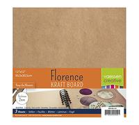 Vaessen Creative Florence Fogli di Cartone per Hobby Creativi, 2 mm, Set di 3 Fogli Quadrati, per Copertine per Album di Scrapbooking, Album fotografici, Decorazioni per Matrimoni e Altro Ancora