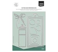 Vaessen Creative Fustella da Taglio Etichetta - 13 Cutting Dies da 2 x 2 cm a 9 x 19 cm - per Biglietti, Scrapbooking, Fai-da-te e Lavoretti Creativi - con Macchine da Taglio ed Embossing