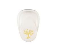 Vaessen Creative Fustellatrice per Carta-Albero di 2,54 x 2,5 cm-Accessori per Fai da Te e Scrapbooking-Fustella per Biglietti, Album Foto e Journaling, Bianco-Oro