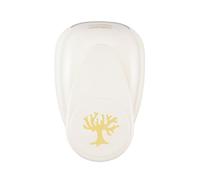 Vaessen Creative Fustellatrice per Carta-Albero di 5 x 4,8 cm-Accessori per Fai da Te e Scrapbooking-Fustella per Biglietti, Album Foto e Journaling, Bianco-Oro