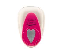 Vaessen Creative 21437-058 - Perforatrice a Forma di Cuore, 5 cm, Grande, 1 Pezzo, Fino a 160 G/M², per Carta e Scrapbooking, Colore: Bianco/Rosa