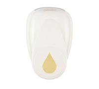 Vaessen Creative Perforatore Jumbo, Goccia d'Acqua 50 x 35 mm, per Artigianato, Creazione di Carte, Carta per Scrapbooking, DIY, Plastica Metallo, Bianco/Rosa, Ø 5 cm