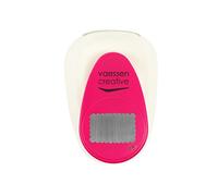 Vaessen Creative Perforatrice Rettangolare 2,1 x 3,4 cm - Fustella per Carta Fai da Te, Album, Decoupage - Bianco/Rosa