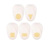 Vaessen Creative Fustellatrice per Carta Set 5 pz-Forme Geometriche-Ø, 2 x 1,9 cm, 1,8 cm, 2,3 1,8 x 2,5 cm-Accessori per Fai da Te, Scrapbooking e Biglietti, Bianco-Oro, Vari, 5 unità