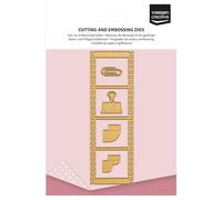 Vaessen Creative Fustelle Goffratura-Striscia di Pellicola Vintage-5 Pezzi 2 x 2 cm a 4,5 x 14 cm-per Il Fai da Te, Lavori di Carta-con Mini Macchine da Taglio e Embossing, Oro, 5 unità