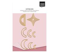 Vaessen Creative Fustelle Set-Forme di Base-14 Pezzi da 1,7 x 2,3 cm a 3,2 x 6,2 cm-Accessori per il Fai Da Te, Lavori di Carta e Decorazioni-con Mini Macchine da Taglio e Embossing, Oro, 14 Unità