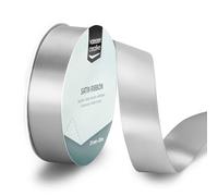 Vaessen Creative Nastro di Raso Argento Chiaro - Nastro Colorati 20 m x 25 mm per il Fai-da-te - Decorazioni Matrimonio - per Regali e Segnalibri
