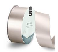Vaessen Creative Nastro di Raso Beige - Nastro Colorati 20 m x 38 mm per il Fai-da-te - Decorazioni Matrimonio - per Regali e Segnalibri