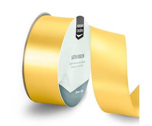 Vaessen Creative Nastro di Raso Oro Giallo - Nastro Colorati 20 m x 38 mm per il Fai-da-te - Decorazioni Matrimonio - per Regali e Segnalibri