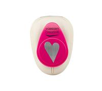 Vaessen Creative Perforatrice a forma di cuore, 2,2 x 15 cm, per carta fai da te, carta per scrapbooking o decoupage, bianco/rosa