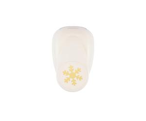 Vaessen Creative Perforatrice a forma di fiocco di neve - 48,75 x 48,75 mm - Perforatrice natalizia - Perforatrice per carta fai da te, carta per scrapbooking o decoupage, bianco oro