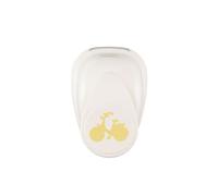 Vaessen Creative Perforatrice Decorativa Bicicletta di 2,3 x 1,8 cm-Accessori per Fai da Te, Scrapbooking Fustella per Biglietti, Album Foto e Journaling, Bianco-Oro, 23 x 18 mm