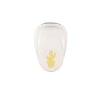 Vaessen Creative Perforatrice Decorativa Cactus di 2,44 x 1,3 cm-Accessori per Fai da Te, Scrapbooking Fustella per Biglietti, Album Foto e Journaling, Bianco-Oro, 24,4 x 13 mm