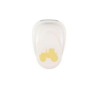 Vaessen Creative Perforatrice Decorativa Trattore di 2,3 x 1,8 cm-Accessori per Fai da Te, Scrapbooking Fustella per Biglietti, Album Foto e Journaling, Bianco-Oro, 23 x 18 mm