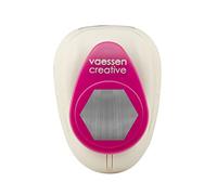 Vaessen Creative Perforatrice per carta, esagonale, 2,2 x 2,5 cm, per lavori fai da te e biglietti, colore: bianco/rosa