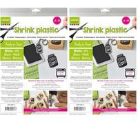 Vaessen Creative Plastica Termoretraibile, Bianco, 4 Fogli, Formato A4, Progetti Creativi Divertenti per Tutte Le età, 21x29.8x0.3 cm (Confezione da 2)