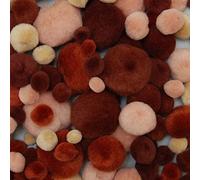 Vaessen Creative Pompon Assortiti, Tessuto, Marrone, Taglia unica, 100 unità