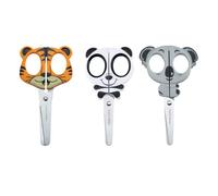 Vaessen Creative Set di Forbici per Bambini Tigre, Koala, Panda - 3 pz da 12,7 cm - Forbici punta arrotondata per la Sicurezza - Per Mancini e Destrimani - Progetti Creativi e di Hobbistica