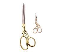 Vaessen Creative Set di Forbici per Tessuto 2 pz - Forbici da Ricamo (8,9 cm) e da Sartoria (21,6 cm) - per Destrimani & Dorate - per Cucito e Hobby Creativi