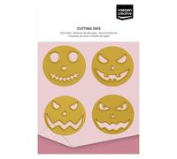 Vaessen Creative Set di Fustelle Facce di Zuca-Cuting Die 4 x 3,5 x 3,5 cm-Accessori Autunno e Halloween per Macchine da Taglio, Fai da Te, Biglietti, Scrapbooking e Journaling, Oro