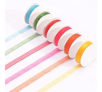 Vaessen Creative Set Nastro Organza, Estate, 6 Colori, 6mm x 2m, Bordo Decorativo per la creazione di biglietti per Pasqua, Scrapbooking, Confezioni regalo, Regali per battesimo e Progetti Creativi