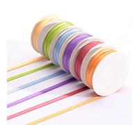 Vaessen Creative Set Nastro Satin, Primavera, 6 Colori, 6 mm x 2 m, Biadesivo Lucido per la Creazione di Biglietti Pasqua, Scrapbooking, Confezioni Regalo, Regali per Battesimo e Progetti Creativi