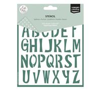 Vaessen Creative Stencil per Pittura Lettere Maiuscole dell'Alfabeto da 15 x 15 cm - Stencil Riutilizzabile per Fai da Te, DIY, Scrapbooking, Biglietti, Bullet Journal e Progetti Creativi