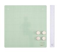 Vaessen Creative Superficie di Lavoro 30,5 x 30,5 cm - Menta-Base Antiscivolo con Righello Magnetico e Magneti - Per Scrapbooking, Timbri, Stencil ed Embossing, 30,5x30,5cm