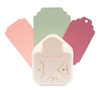 Vaessen Creative Perforatore 3 in 1, Creare Angoli Arrotondati ed Etichette, per Artigianato, Scrapbooking e Creazione di Carte, Bianco-Rosa, one size
