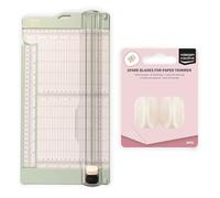 Vaessen Creative Taglierina per Carta e Cordonatrice 15,2 x 30,5 cm - Taglierina 2-in-1 Menta per Fai Da Te, Scrapbooking, Biglietti e Progetti di Carta - Include 2 Lame di Ricambio - Design Sicuro