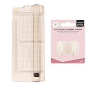 Vaessen Creative Cordonatrice da 11,4 x 30,5 cm-Taglierina 2-in-1 Rosa per Fai da Te, Scrapbooking, Biglietti e Progetti di Carta-Include 2 Lame di Ricambio - Design Sicuro, Bianco, Verschiedene