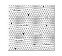 Vaessen Creative Taschina per Embossing, Herzen Lang mit Text o Cuore Lungo con Testo, per Aggiungere Texture e Dimensioni ai Vostri Progetti Creativi con la Carta