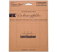 Vaessen Creative Taschina per Embossing, Herzliche Anteilnahme o Calda Simpatia, per Aggiungere Texture e Dimensioni ai Vostri Progetti Creativi con la Carta