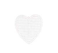 Vaessen Creative Tela di Plastica, a Forma di Cuore, 7 Count, Fogli di Rete Flessibile per Progetti Creativi, Ricamo e Punto Croce, 10 Pezzi, 7,5x7,5cm, Trasparente