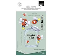 Vaessen Creative Timbri in Silicone Firefly - 11 Timbri a Secco per Lavoro Preciso - per DIY, Biglietti Fatti a Mano, Buste e Scrapbooking - con Stamping Tool e Blocchi Acrilici