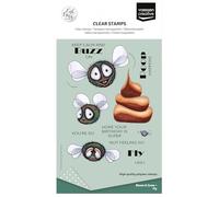 Vaessen Creative Timbri in Silicone Fly - 17 Timbri a Secco per Lavoro Preciso - per DIY, Biglietti Fatti a Mano, Buste e Scrapbooking - con Stamping Tool e Blocchi Acrilici