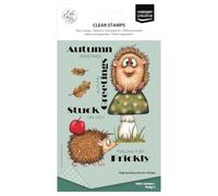Vaessen Creative Timbri in Silicone Funghi e Ricci - 15 Timbri a Secco per Lavoro Preciso - per DIY, Biglietti Fatti a Mano, Buste e Scrapbooking - con Stamping Tool e Blocchi Acrilici