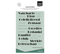 Vaessen Creative Timbri Trasparenti in Silicone Testi Olandese - 23 pz - per Fai-da-Te, Scrapbooking, Biglietti, DIY e Buste - Compatibile con Stamping Tool + Blocco Acrilico