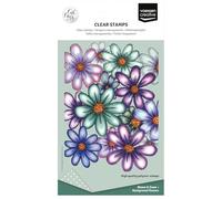 Vaessen Creative Timbro in Silicone Background Flowers - 1 Timbro a Secco per Lavoro Preciso - per DIY, Biglietti Fatti a Mano, Buste e Scrapbooking - Compatibile con Stamping Tool e Blocchi Acrilici