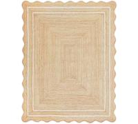 VAETUP Tappeto rettangolare fatto a mano in iuta naturale intrecciata e bordo bianco, 79 cm x 304 cm, per sala da pranzo, camera da letto, soggiorno, tavolo centrale