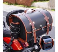 VAEVEN Moto Baule Posteriore per Piaggio Vespa GTS GTV 250 300, Resistente Impermeabile Bauletto Moto Valigia, Borse in Pelle Moto Strumento, Borsa da Sella per Moto,E Black + Brown
