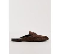 Vagabond Shoemakers - Aleya - Sabot in camoscio arricciato color caffè-Marrone 37